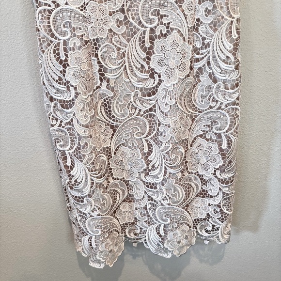 Adrianna Papell Illusion Lace Sheath Dress,size 8,Event Holiday Party Date Night - Picture 6 of 16